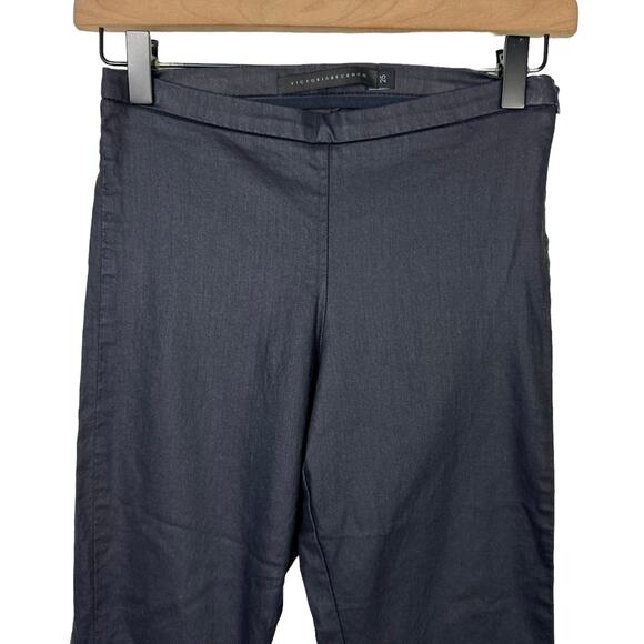 Victoria Beckham | Wax Coated Denim Ankle Zip Mid Rise Leggings Skinny Pants - Picture 2 of 8